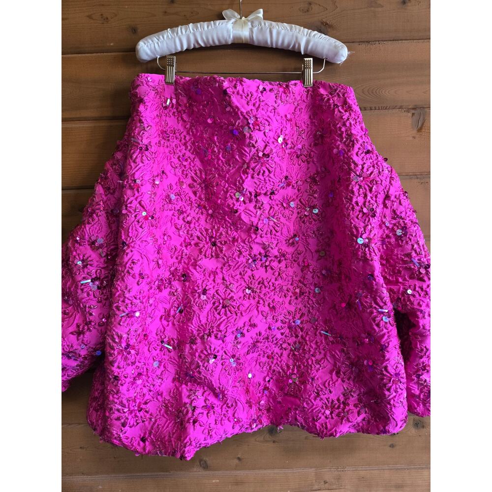 Valentino Mini Dress 2022 Pink PP Collection Jacquard Hot Pink Lurex Sequin 36 0 - Picture 7 of 16